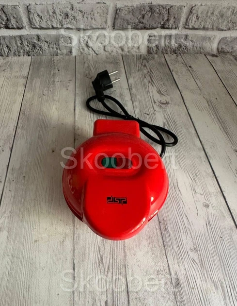 Электрическая мини вафельница DSP KC1176 550 Вт с антипригарным покрытием красная - изображение 3