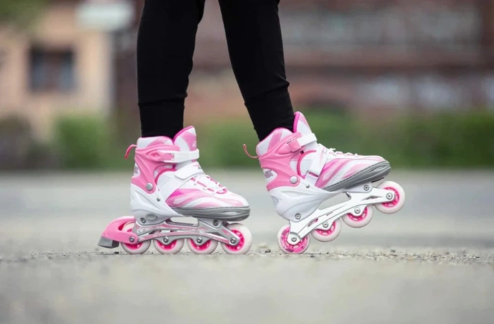 Роликові ковзани SportVida 4w1 31-34 біло-рожеві (SV-LG0010) - зображення 11