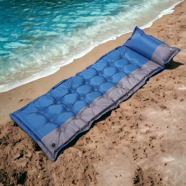 Mata samopompująca SportVida SV-LN0001 180 x 60 cm Blue-Grey (5903949201802) - obraz 10