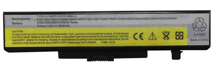 Аккумуляторная батарея для ноутбука Lenovo-IBM L11L6Y01 IdeaPad Y480 10.8V Black 5200mAh High Copy - Фото 1 Аккумуляторная батарея для ноутбука Lenovo-IBM L11L6Y01 IdeaPad Y480 10.8V Black 5200mAh High Copy - изображение 1