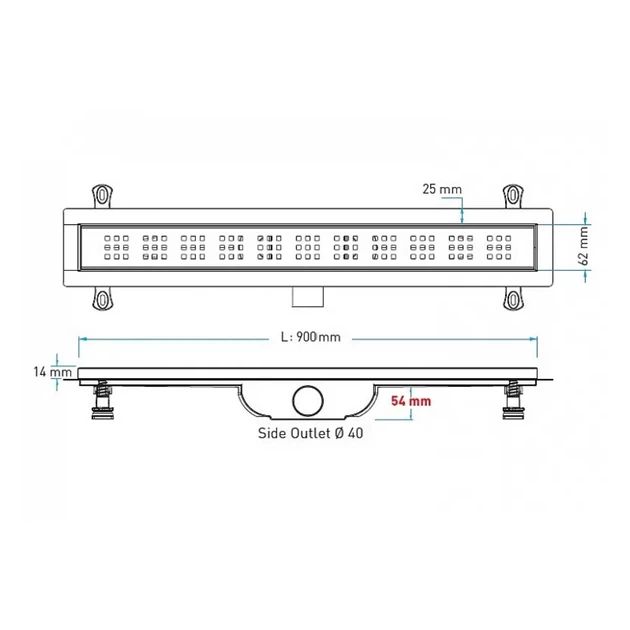 Трап Valtemo Harkline Base VLD-590335 с боковым отводом 90 см 40 мм - изображение 2