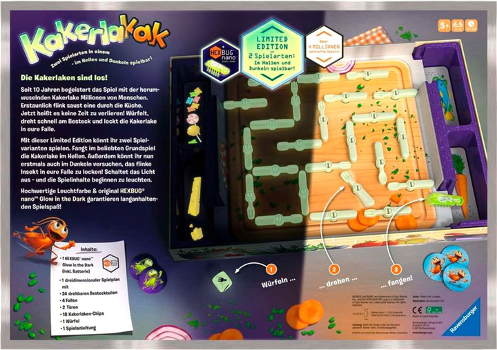 Gra planszowa Ravensburger Kakerlakak Glow in the Dark (4005556209705) - obraz 3