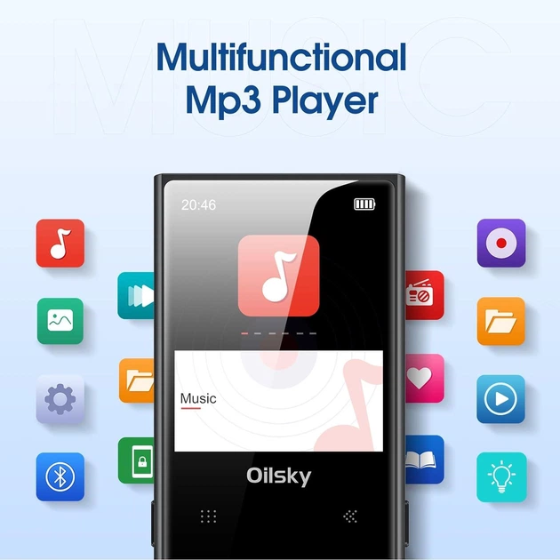 MP3 плеєр Oilsky D22 - 64GB, 2,4-дюймовий екран, Bluetooth 5.0, із зовнішнім динаміком, FM-радіо, електронна книга, диктофон - Фото 8 MP3 плеєр Oilsky D22 - 64GB, 2,4-дюймовий екран, Bluetooth 5.0, із зовнішнім динаміком, FM-радіо, електронна книга, диктофон - зображення 8
