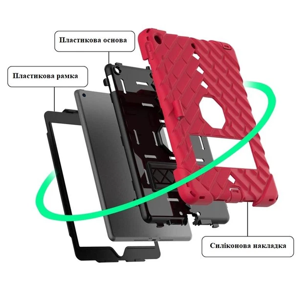 Чехол ARM Cover Apple iPad 8 (10.2" экран) противоударный с ремнём Red - изображение 3