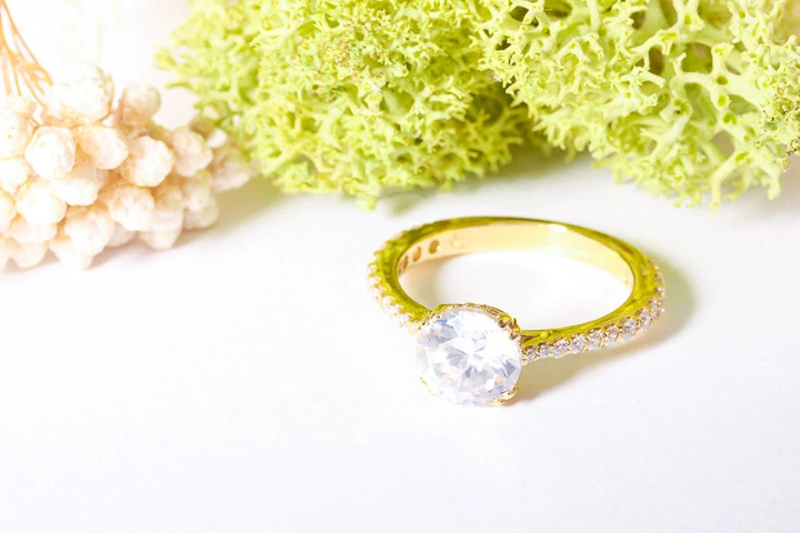 Золота каблучка з фіанітами К-0324 - зображення 4