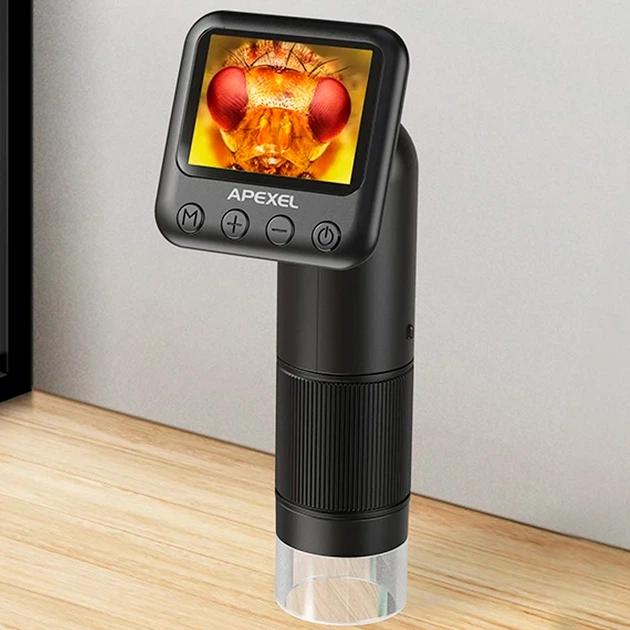 Микроскоп Apexel цифровой с ЖК-экраном и USB 400-800X Чёрный (1014-449-00) - Фото 14 Микроскоп Apexel цифровой с ЖК-экраном и USB 400-800X Чёрный (1014-449-00) - изображение 14