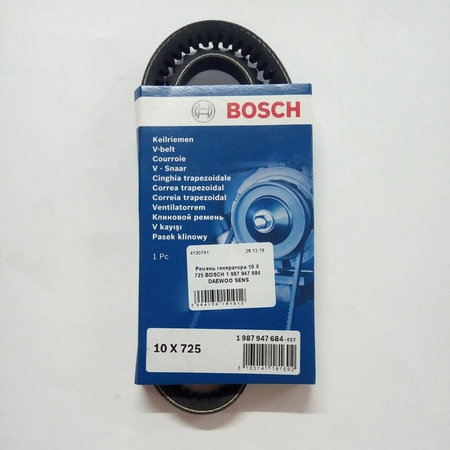 Ремінь 10 X 725 BOSCH 1 987 947 684 DAEWOO SENS - Фото 1 Ремінь 10 X 725 BOSCH 1 987 947 684 DAEWOO SENS - зображення 1
