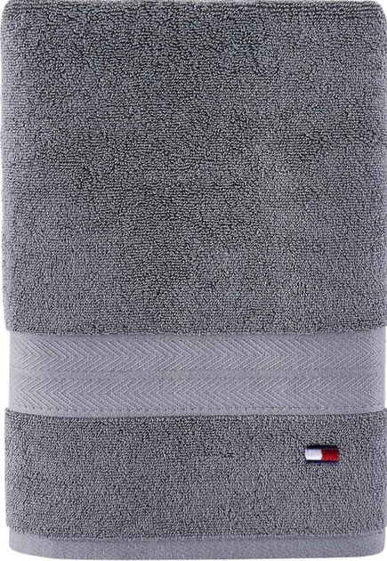 Акція на Рушник бавовняний Tommy Hilfiger банний 76х138 см Modern American Solid Cotton Bath Towel Темно-сіре від Rozetka