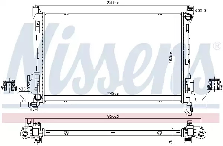 Радіатор охолодження двигуна NISSAN NV300, FIAT TALENTO, NISSENS (630793) - зображення 1