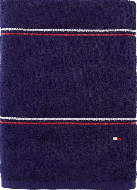 Акція на Рушник бавовняний Tommy Hilfiger банний 76х138 см Modern American Solid Cotton Bath Towel Синій у смужку від Rozetka