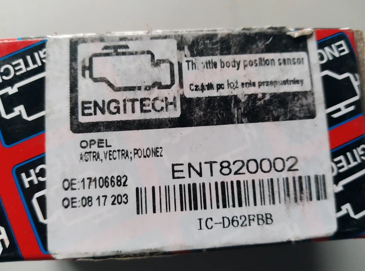 Датчик дросельної заслінки ENGITECH ENT820002 OPEL ASTRA G/F, VECTRA B 85-> - зображення 6