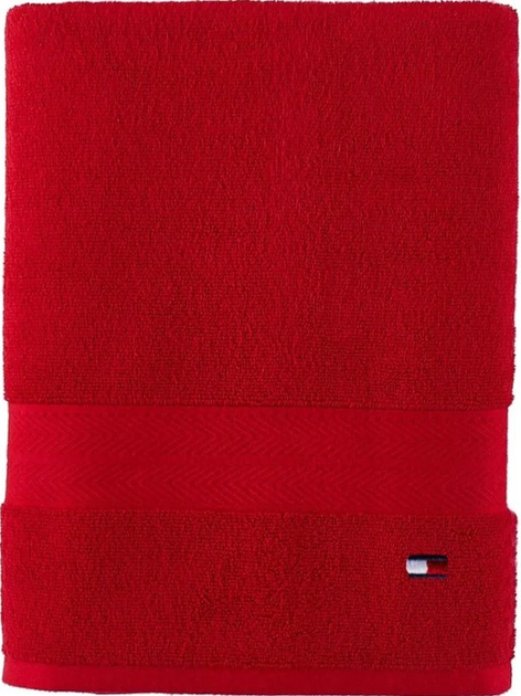 Акція на Рушник бавовняний Tommy Hilfiger банний 76х138 см Modern American Solid Cotton Bath Towel Червоний від Rozetka