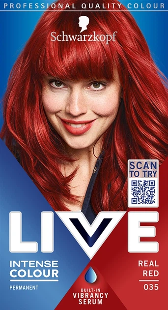 Стойкая крем-краска для волос Schwarzkopf Live Intense Colour Real Red 035 (9000101624274/9000101772005) - изображение 2