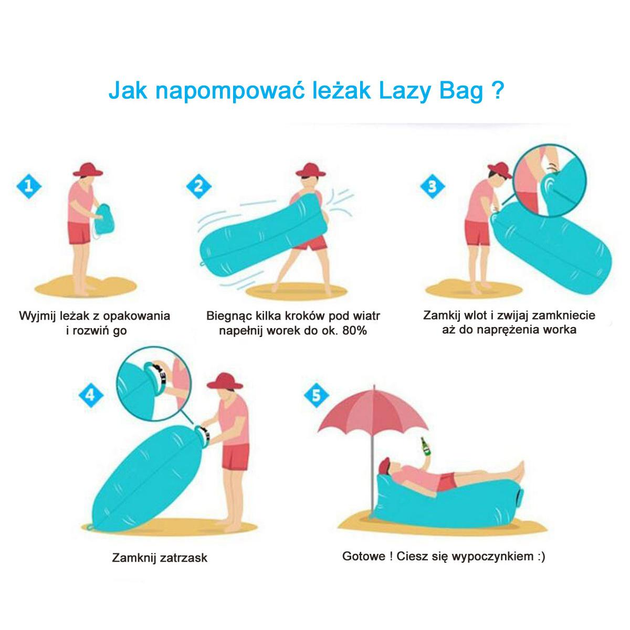 Надувний лежак Royokamp Lazy Bag 180 x 70 см 1020112 (5902431020112) - зображення 7