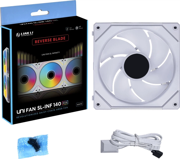 Wentylator Lian Li Reverse SL-INF 140 mm Single White (G99.14RSLIN1W.00) - obraz 10