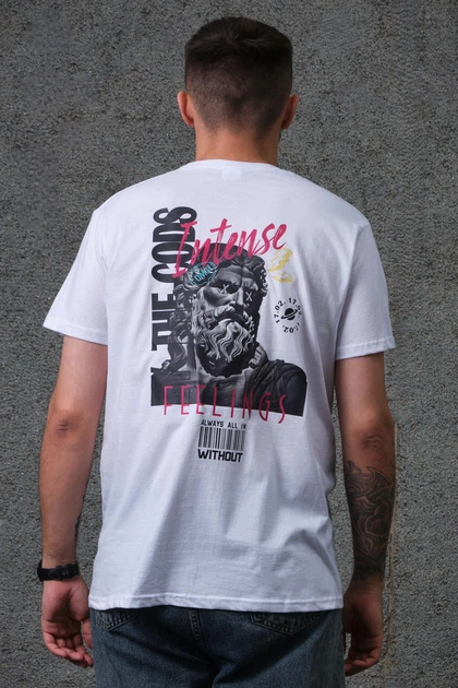 Чоловіча Оверсайз Футболка З Принтом Without Feelings 2XL/3XL White - Фото 3 Чоловіча Оверсайз Футболка З Принтом Without Feelings 2XL/3XL White - изображение 3
