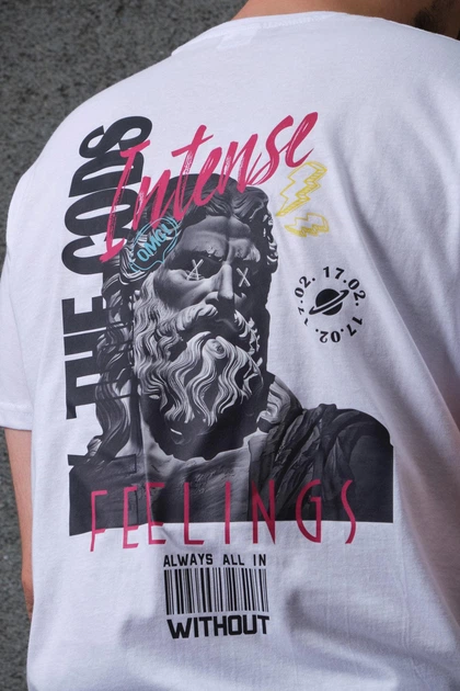 Чоловіча Оверсайз Футболка З Принтом Without Feelings 2XL/3XL White - Фото 5 Чоловіча Оверсайз Футболка З Принтом Without Feelings 2XL/3XL White - изображение 5