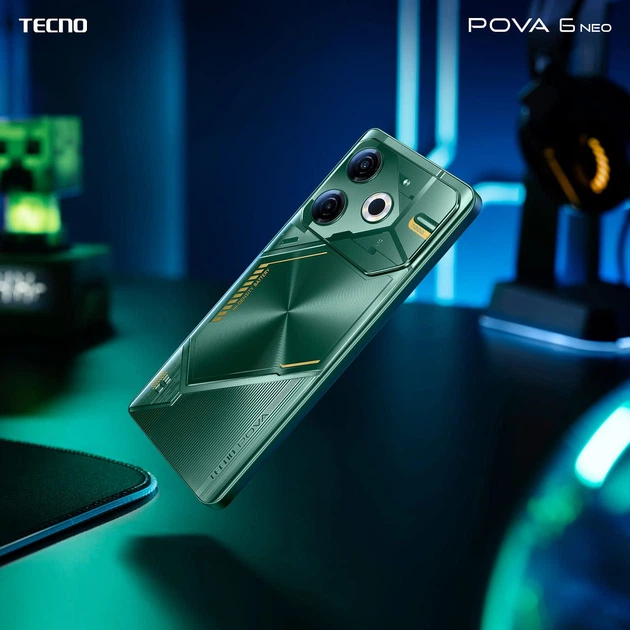 Смартфон TECNO POVA 6 NEO (LI6) 6.78" 8/256ГБ, 2SIM, 7000мА•год, Comet Green - изображение 4