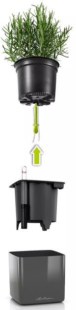 Умный вазон Lechuza Cube Glossy 14 Антрацитовый блестящий (13511) - Фото 3 Умный вазон Lechuza Cube Glossy 14 Антрацитовый блестящий (13511) - изображение 3