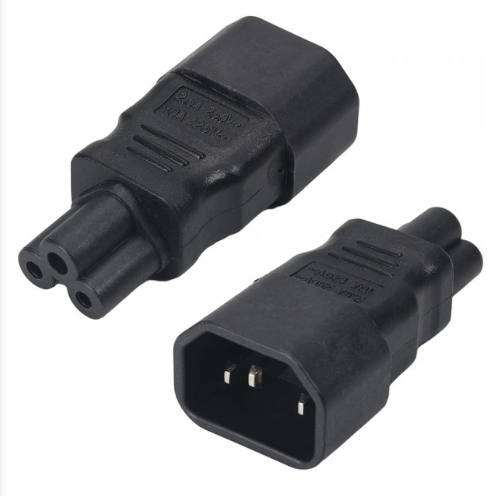 Перехідник живлення для ноутбука WA-0004 IEC320 C14 to C5 Black - Фото 2 Перехідник живлення для ноутбука WA-0004 IEC320 C14 to C5 Black - зображення 2