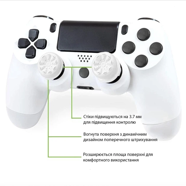 Силиконовые накладки на стики FPS Freek Galaxy для геймпадов Sony&nbsp;Playstation 4/5, 2 шт., белые (86729674) - изображение 4