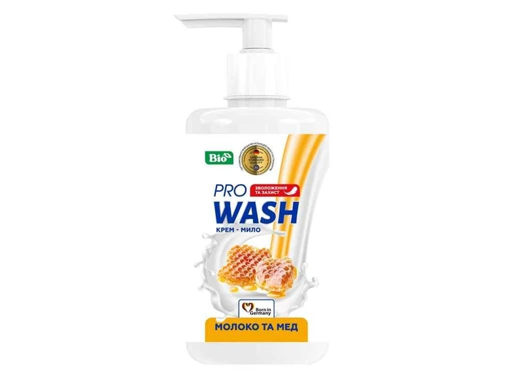 Рідке мило Pro Wash з дозатором Молоко та мед 470 мл (4260637725370)