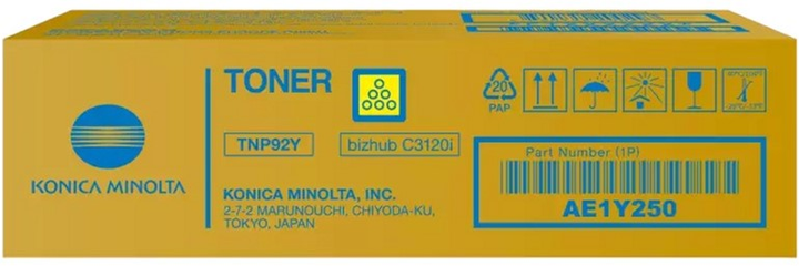 Toner Konica Minolta TNP-92Y Yellow (AE1Y250) - obraz 1