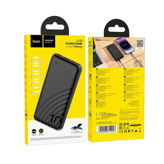 УМБ Повербанк Hoco J123 Element 10000mAh (37Wh) Чорний - изображение 4