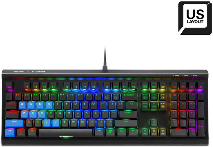 Клавіатура дротова Sharkoon Skiller SGK60 Kailh Box White USB Black (4044951030095) - зображення 4