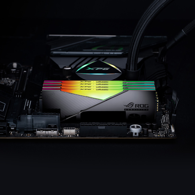 Pamięć ADATA DDR5-6600 32768MB PC5-52800 (Kit of 2x16384) Lancer RGB ROG CERTIFIED Silver (AX5U6600C3216G-DCLARROG) - obraz 6