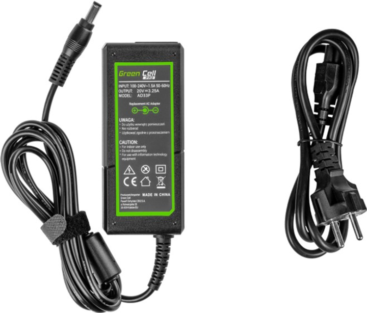 Блок живлення Green Cell Pro для ноутбука Lenovo 20V 3.25A 65W AD33P (5903317225621) - зображення 3