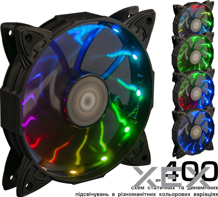 Вентилятор FRIME Iris LED Fan 12LED Auto Effect (FLF-HB120AUTO12) - изображение 2
