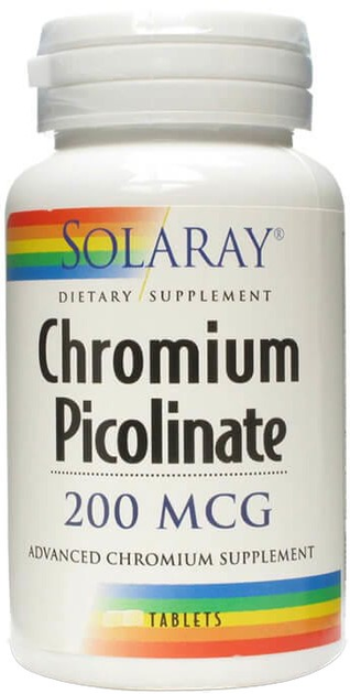 Kompleks minerałów Solaray Pikolinian chromu 200 Mcg 50 tabs (0076280232110) - obraz 1