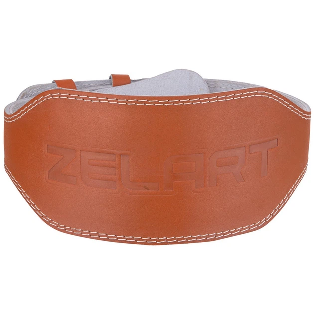Пояс атлетичний шкіряний Zelart Ширина 15 см розмір 2XL колір коричневий SB-165056 - зображення 3