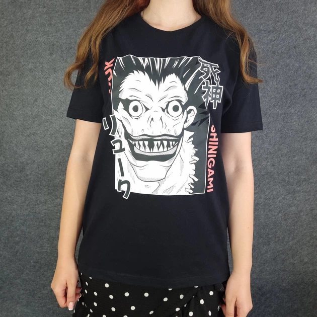 Футболка из хлопка черная размера M c рисунком Рюка из аниме DeathNote ...