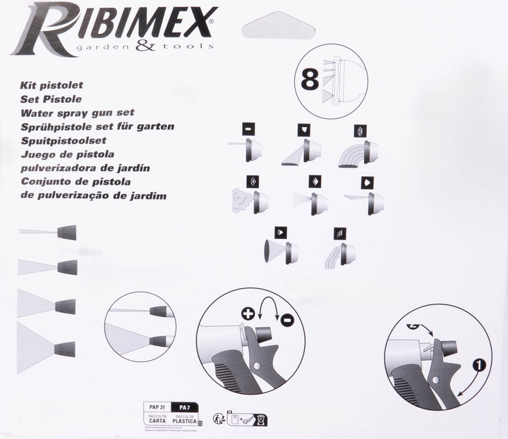 Набір Ribimex PrimoLand для поливу саду пістолет із садовим шлангом та обприскувач (3700194400835) - зображення 2