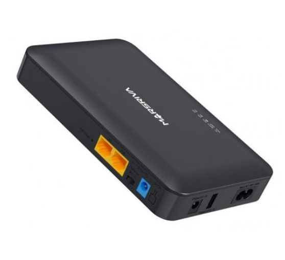 Джерело безперебійного живлення для роутерів Marsriva KP2Plus DC UPS 240VAC 2xDC+PoE24V1A+USB OUT 2x5V 9V 12V2.5A 18W 16000Ah Black - зображення 3