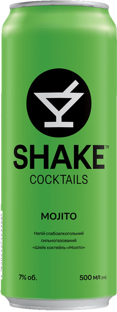 Упаковка слабоалкогольного напитка SHAKE Mojito 5.0% 0.5 л х 24 шт (4820252123366_1) - изображение 2