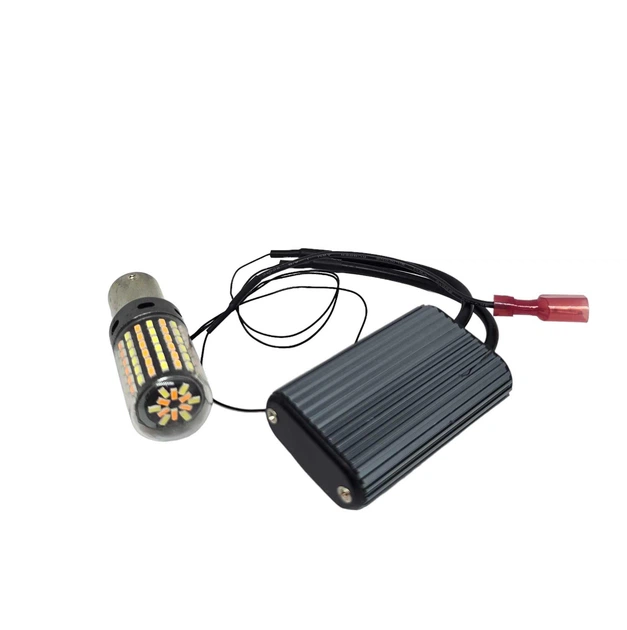 Дневные ходовые огни с функцией поворота 1156 PY21W BAU15S 120smd 3014 ДХО Белый Желтый со смещенным цоколем (91182/1156) - изображение 3