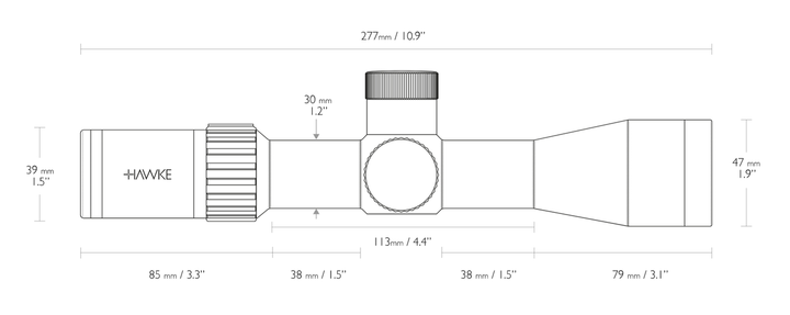 Прицел Hawke Airmax Compact 3-12x40 SF, 30mm, сетка AMX, подсветка - изображение 7