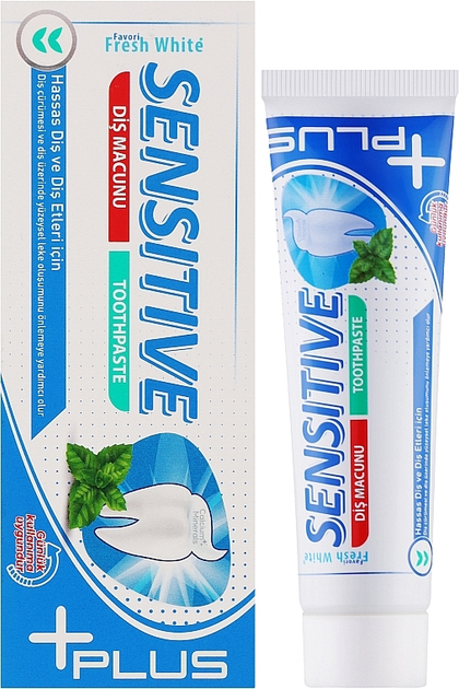 Зубна паста для чутливих зубів - Fresh White Sensitive + Plus 90g ...