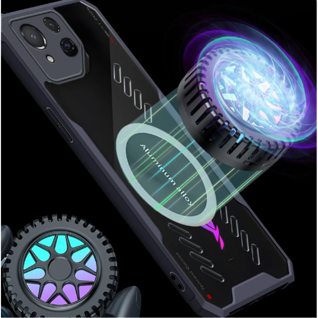 Чехол - накладка Acryl Cooling Armor для Asus Rog Phone 8 / 8 Pro с магнитной пластиной, Black - изображение 2