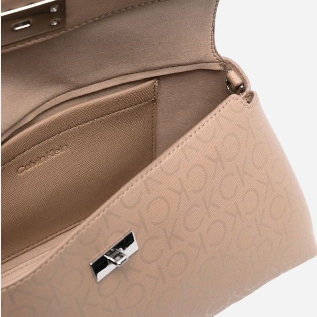 Сумка жіноча середня Calvin Klein K60K612143-0HF Бежева (8720639006830) - зображення 4