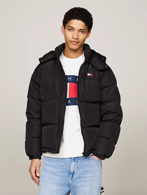 Пуховик зимовий короткий чоловічий Tommy Hilfiger DM0DM19537-BDS M Чорний (8720636576299) - зображення 1