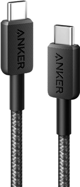 Кабель Anker 322 USB-C to USB-C - 0.9 м Nylon Black (A81F5G11) - зображення 1