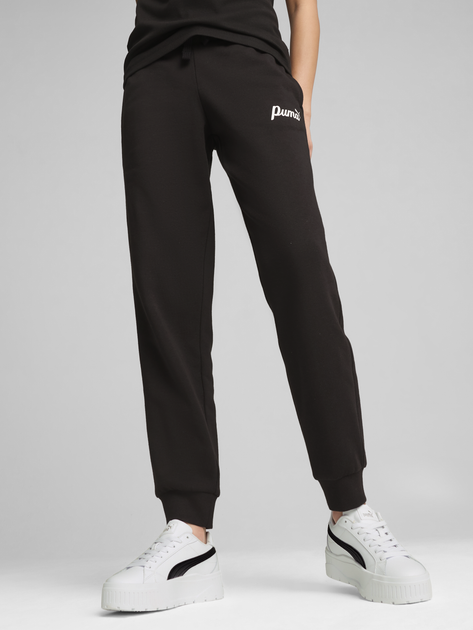 Акція на Спортивні штани на флісі жіночі Puma Ess+ Script Pants Fl 68153601 XS Чорні від Rozetka