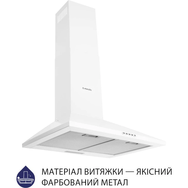 Витяжка купольна Minola HK 6614 WH 1000 LED - зображення 2