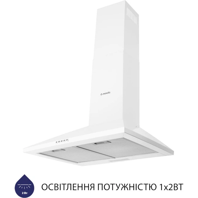 Витяжка купольна Minola HK 6614 WH 1000 LED - зображення 3