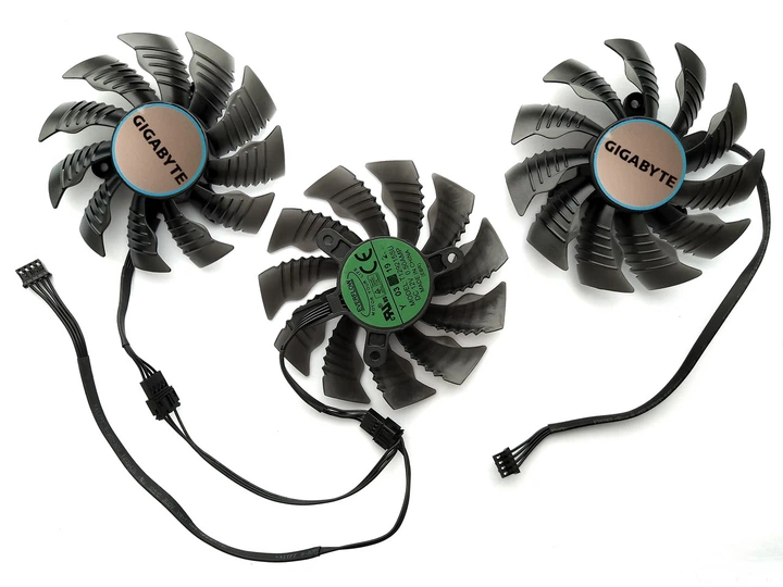 Вентилятор кулер для видеокарты Gigabyte RTX 3070 Ti 3080 Ti 3090 GAMING EAGLE (orgnl) Everflow T129215SU T128015SU (GA92S2S2U PLA09215S12H) комплект 3 шт (№415.9) - Фото 2 Вентилятор кулер для видеокарты Gigabyte RTX 3070 Ti 3080 Ti 3090 GAMING EAGLE (orgnl) Everflow T129215SU T128015SU (GA92S2S2U PLA09215S12H) комплект 3 шт (№415.9) - изображение 2