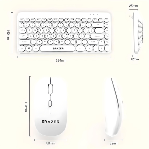Комплект беспроводной Lenovo ERAZER KN303 клавиатура + мышь, USB 2.4 ГГц, 1200 DPI, чёрный - изображение 4